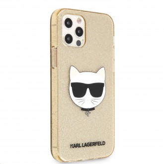 Karl Lagerfeld Choupette Head Glitter Kryt pro iPhone 12/12 Pro 6.1 Gold (KLHCP12MCHTUGLGO)