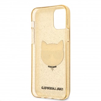 Karl Lagerfeld Choupette Head Glitter Kryt pro iPhone 12/12 Pro 6.1 Gold (KLHCP12MCHTUGLGO)