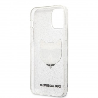Karl Lagerfeld Choupette Head Glitter Kryt pro iPhone 12 Pro Max 6.7 Silver (KLHCP12LCHTUGLS)
