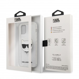 Karl Lagerfeld Choupette Head Glitter Kryt pro iPhone 12 Pro Max 6.7 Silver (KLHCP12LCHTUGLS)