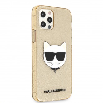 Karl Lagerfeld Choupette Head Glitter Kryt pro iPhone 12 Pro Max 6.7 Gold (KLHCP12LCHTUGLGO)