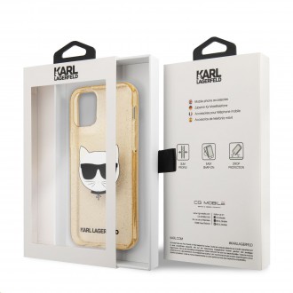 Karl Lagerfeld Choupette Head Glitter Kryt pro iPhone 12 Pro Max 6.7 Gold (KLHCP12LCHTUGLGO)