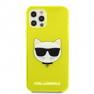 Karl Lagerfeld TPU Choupette Head Kryt pro iPhone 12/12 Pro 6.1 Fluo Yellow (KLHCP12MCHTRY)