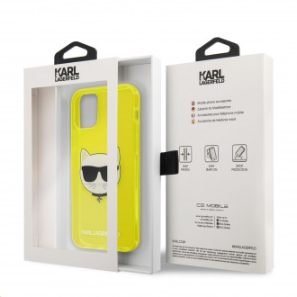 Karl Lagerfeld TPU Choupette Head Kryt pro iPhone 12/12 Pro 6.1 Fluo Yellow (KLHCP12MCHTRY)