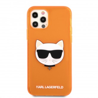 Karl Lagerfeld TPU Choupette Head Kryt pro iPhone 12/12 Pro 6.1 Fluo Orange (KLHCP12MCHTRO)