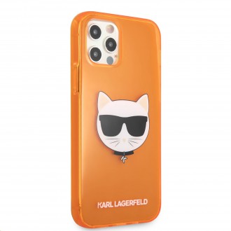 Karl Lagerfeld TPU Choupette Head Kryt pro iPhone 12/12 Pro 6.1 Fluo Orange (KLHCP12MCHTRO)