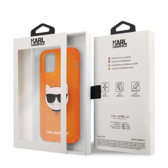 Karl Lagerfeld TPU Choupette Head Kryt pro iPhone 12/12 Pro 6.1 Fluo Orange (KLHCP12MCHTRO)