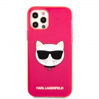 Karl Lagerfeld TPU Choupette Head Kryt pro iPhone 12 Pro Max 6.7 Fluo Pink (KLHCP12LCHTRP)