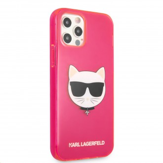 Karl Lagerfeld TPU Choupette Head Kryt pro iPhone 12 Pro Max 6.7 Fluo Pink (KLHCP12LCHTRP)