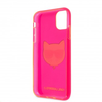 Karl Lagerfeld TPU Choupette Head Kryt pro iPhone 11 Fluo Pink (KLHCN61CHTRP)