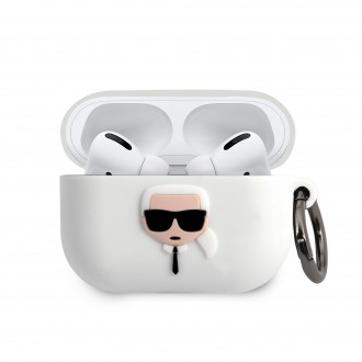 Karl Lagerfeld Karl Head Pouzdro pro Airpods Pro White (KLACAPSILGLWH)