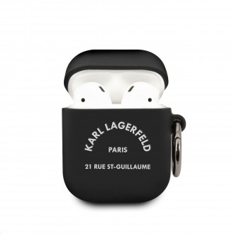 Karl Lagerfeld Rue St Guillaume Pouzdro pro Airpods 1/2 Black (KLACA2SILRSGBK)