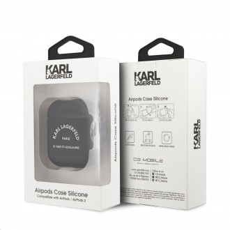 Karl Lagerfeld Rue St Guillaume Pouzdro pro Airpods 1/2 Black (KLACA2SILRSGBK)