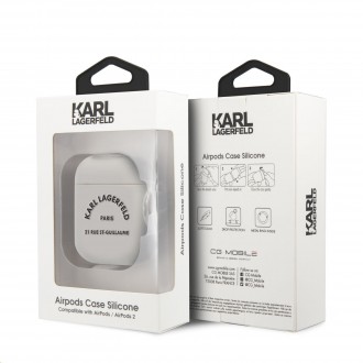 Karl Lagerfeld Rue St Guillaume Pouzdro pro Airpods 1/2 White (KLACA2SILRSGWH)