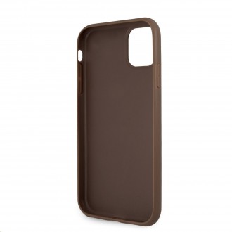 Guess PU 4G Printed Stripe Zadní Kryt pro iPhone 11 Brown (GUHCN614GDBR)