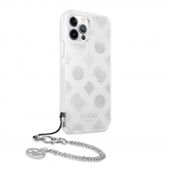 Guess PC Chain Peony Zadní Kryt pro iPhone 12/12 Pro Silver (GUHCP12MKSPESI)