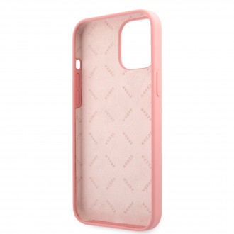 Guess Liquid Silicone White Peony Zadní Kryt pro iPhone 12 Pro Max Pink (GUHCP12LLSPEWPI)