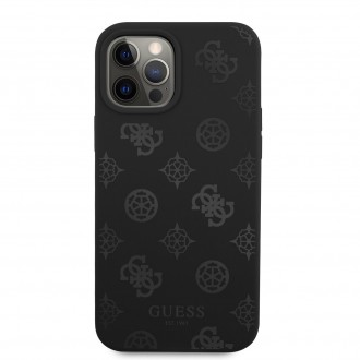 Guess Liquid Silicone Tone on Tone Peony Zadní Kryt pro iPhone 12 Pro Max Black (GUHCP12LLSPEBK)