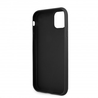 Guess PU 4G Metal Logo Zadní Kryt pro iPhone 11 Black (GUHCN614GMGGR)