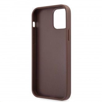 Guess PU 4G Metal Logo  Zadní Kryt pro iPhone 12/12 Pro Brown (GUHCP12M4GMGBR)