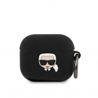 Karl Lagerfeld Karl Head Silikonové Pouzdro pro Airpods 3 Black (KLACA3SILKHBK)