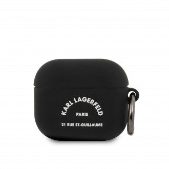 Karl Lagerfeld Rue St Guillaume Silikonové Pouzdro pro Airpods 3 Black (KLACA3SILRSGBK)