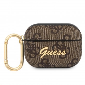 Guess 4G Script PC/PU Pouzdro pro Airpods Pro Brown (GUAP4GSMW)