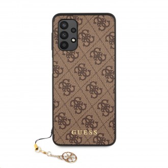 Guess PU 4G Charm Zadní Kryt pro Samsung Galaxy A32 4G Brown (GUHCA32GF4GBR)