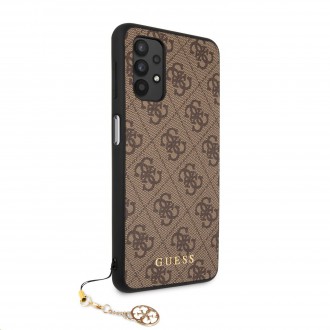 Guess PU 4G Charm Zadní Kryt pro Samsung Galaxy A32 4G Brown (GUHCA32GF4GBR)