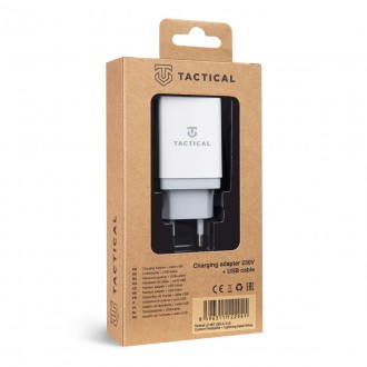 Tactical LZ-067 USB-A 3.1A Cestovní Nabíječka + Lightning Kabel White