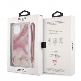 Guess TPU Marble Zadní Kryt pro iPhone 12/12 Pro Pink (GUHCP12MKSMAPI)