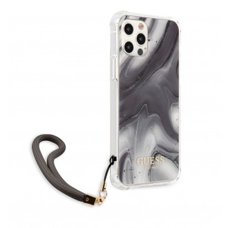 Guess TPU Marble Zadní Kryt pro iPhone 12/12 Pro Grey (GUHCP12MKSMAGR)