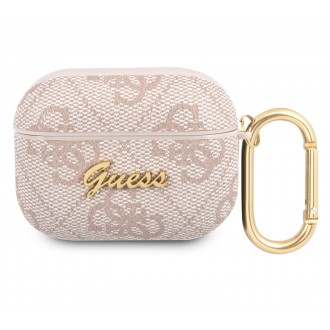 Guess 4G Script PC/PU Pouzdro pro Airpods Pro Pink (GUAP4GSMP)