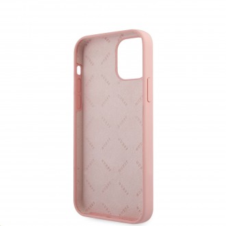 Guess Silicone Vintage Green Script Zadní Kryt pro iPhone 12 mini 5.4 Pink (GUHCP12SLSVSPG)