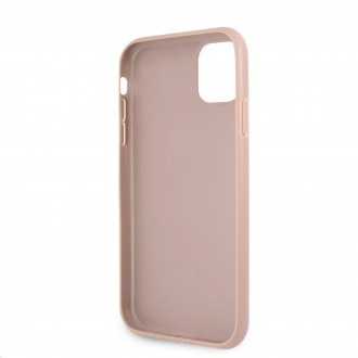 Guess PU 4G Metal Logo Zadní Kryt pro iPhone 11 Pink (GUHCN614GMGPI)