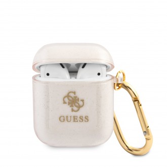 Guess 4G TPU Glitter Pouzdro pro Airpods 1/2 Gold (GUA2UCG4GD)