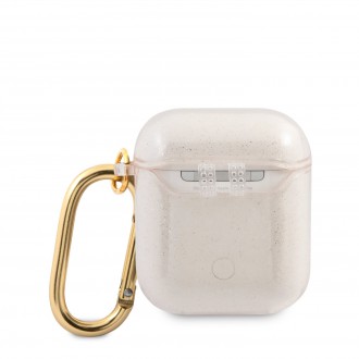 Guess 4G TPU Glitter Pouzdro pro Airpods 1/2 Gold (GUA2UCG4GD)