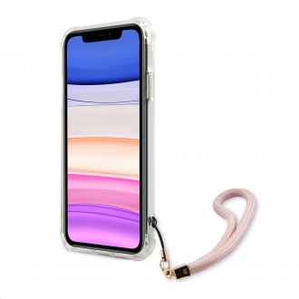 Guess TPU Marble Zadní Kryt pro iPhone 11 Pink (GUHCN61KSMAPI)