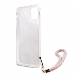 Guess TPU Marble Zadní Kryt pro iPhone 11 Pink (GUHCN61KSMAPI)