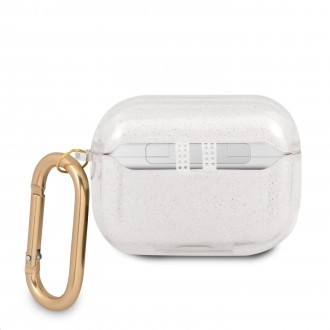 Guess 4G TPU Glitter Pouzdro pro Airpods Pro Transparent (GUAPUCG4GT)
