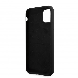 Guess Liquid Silicone Tone on Tone Peony Zadní Kryt pro iPhone 11 Black (GUHCN61LSPEBK)