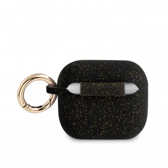 Guess Glitter Printed Logo Silikonové Pouzdro pro Airpods 3 Black (GUA3SGGEK)