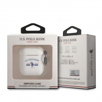 USACA2SFGH U.S. Polo Horses Flag Silikonové Pouzdro pro Airpods 1/2 White