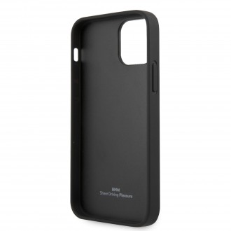 BMHCP12MRCDPK BMW Signature Leather Debossed Stripes Kryt pro iPhone 12/12 Pro 6.1 Black