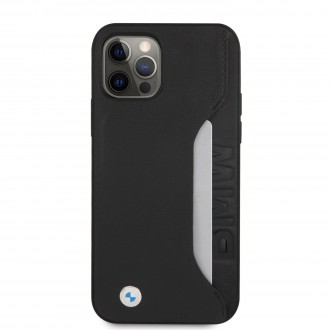 BMHCP12MRCSWK BMW Signature Leather Card Slot Kryt pro iPhone 12/12 Pro 6.1 Black