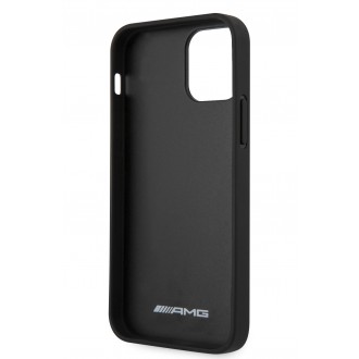 AMHCP12MDOLBK AMG Leather Big Stamped Logo Zadní Kryt  pro iPhone 12/12 Pro 6.1 Black