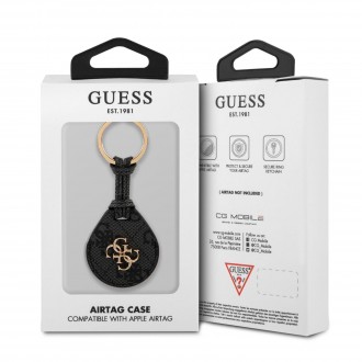Guess PU Big 4G Flat Ring AirTag Pouzdro Black (GUATP4GM4PK)