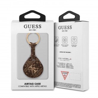 Guess PU Big 4G Flat Ring AirTag Pouzdro Brown (GUATP4GM4PW)