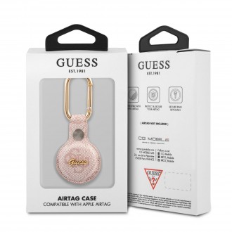 Guess PU 4G Script Dog Clip AirTag Pouzdro Pink (GUATP4GMSRP)