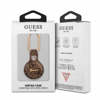 Guess PU 4G Script Dog Clip AirTag Pouzdro Brown (GUATP4GMSRW)